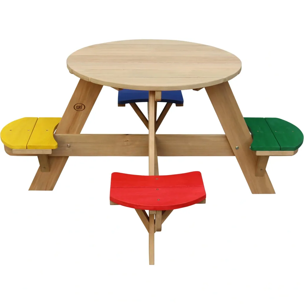 UFO Picnic Table Round Brown/White