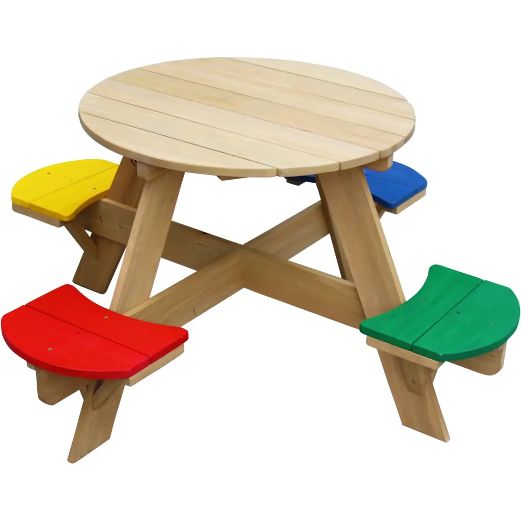 UFO Picnic Table Round Brown/White
