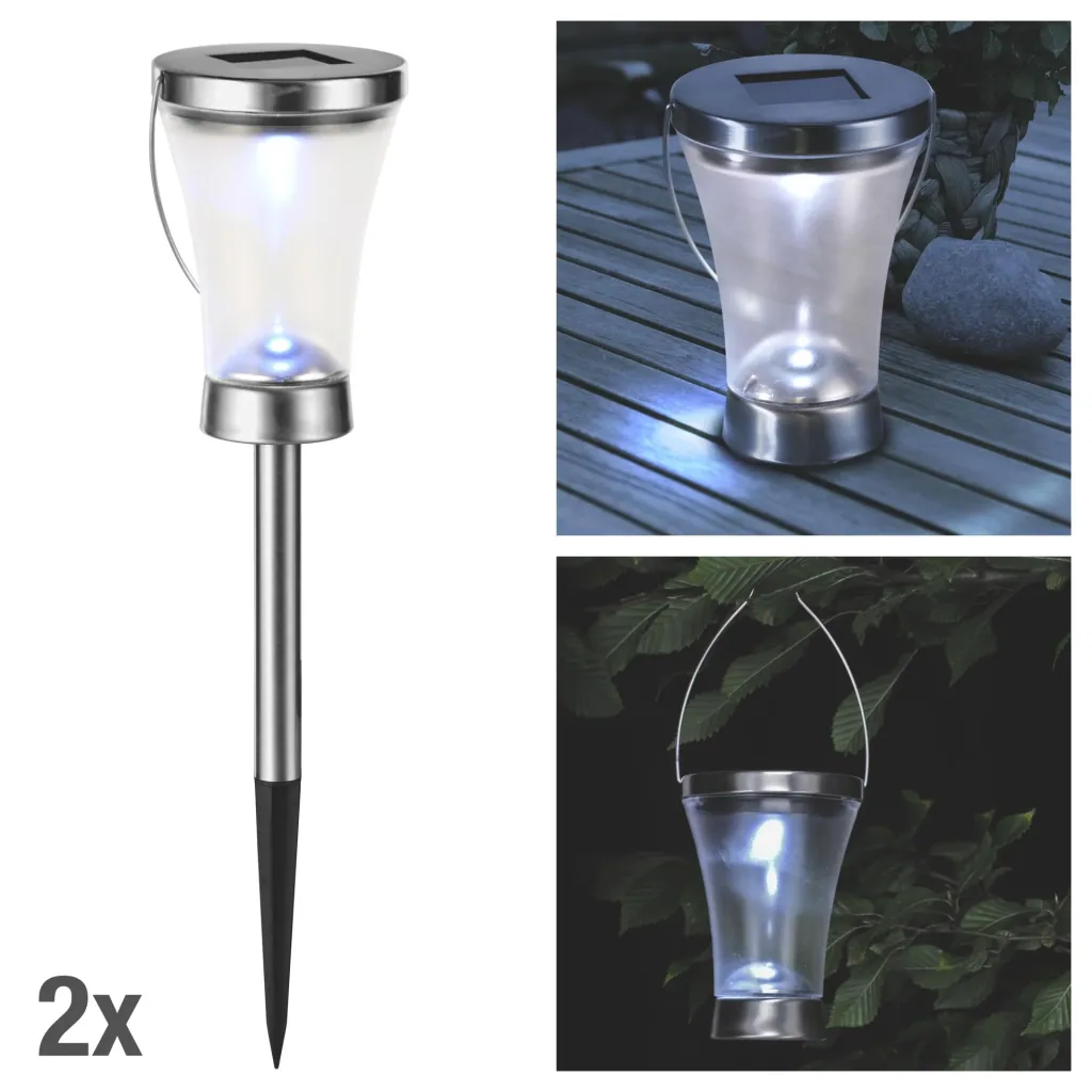 LED Solarlampe 3in1, 2er Set