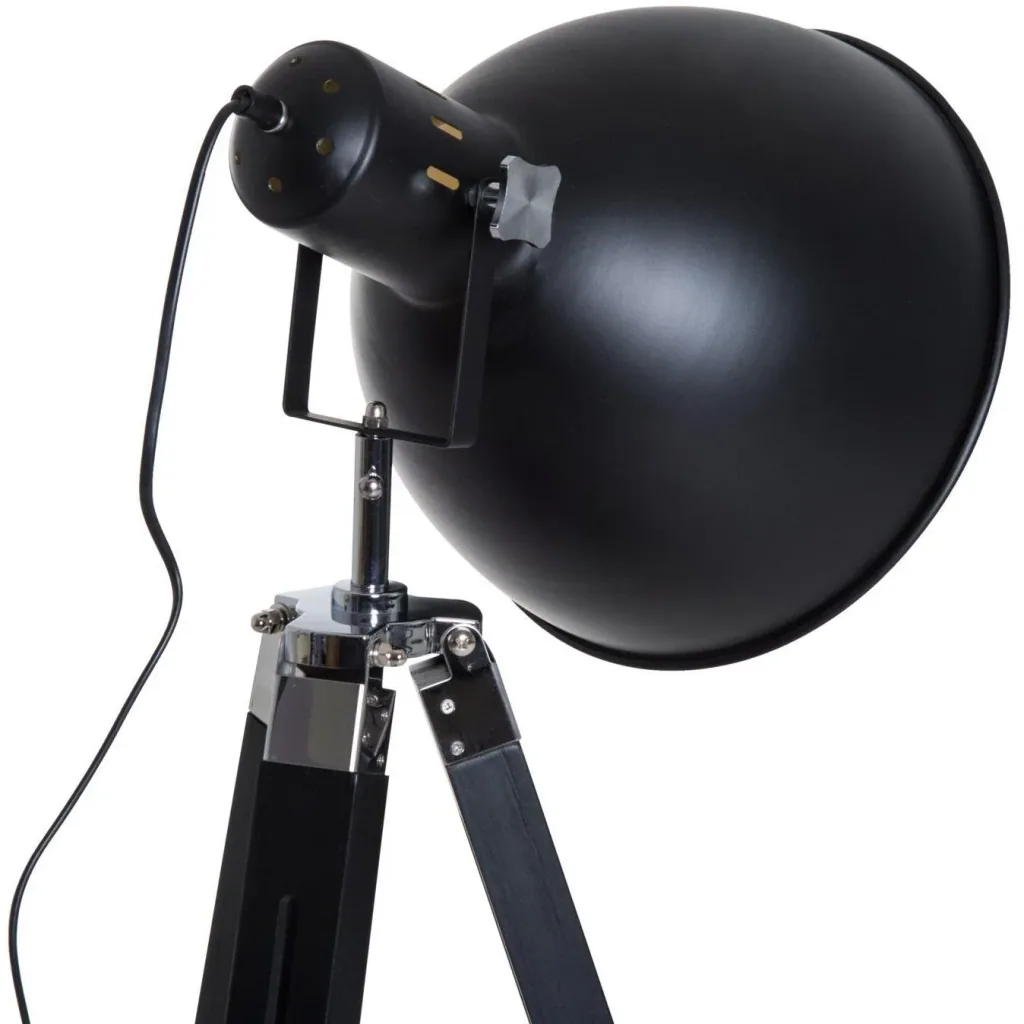 Floor lamp tripod floor lamp height adjustable 108-152cm E27 Industrial Black