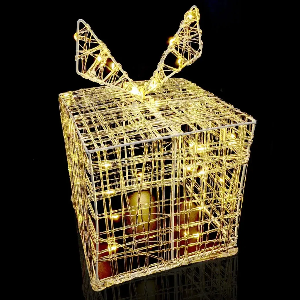 SET of 3 illuminated gift boxes - 30 LEDs - 15 cm high